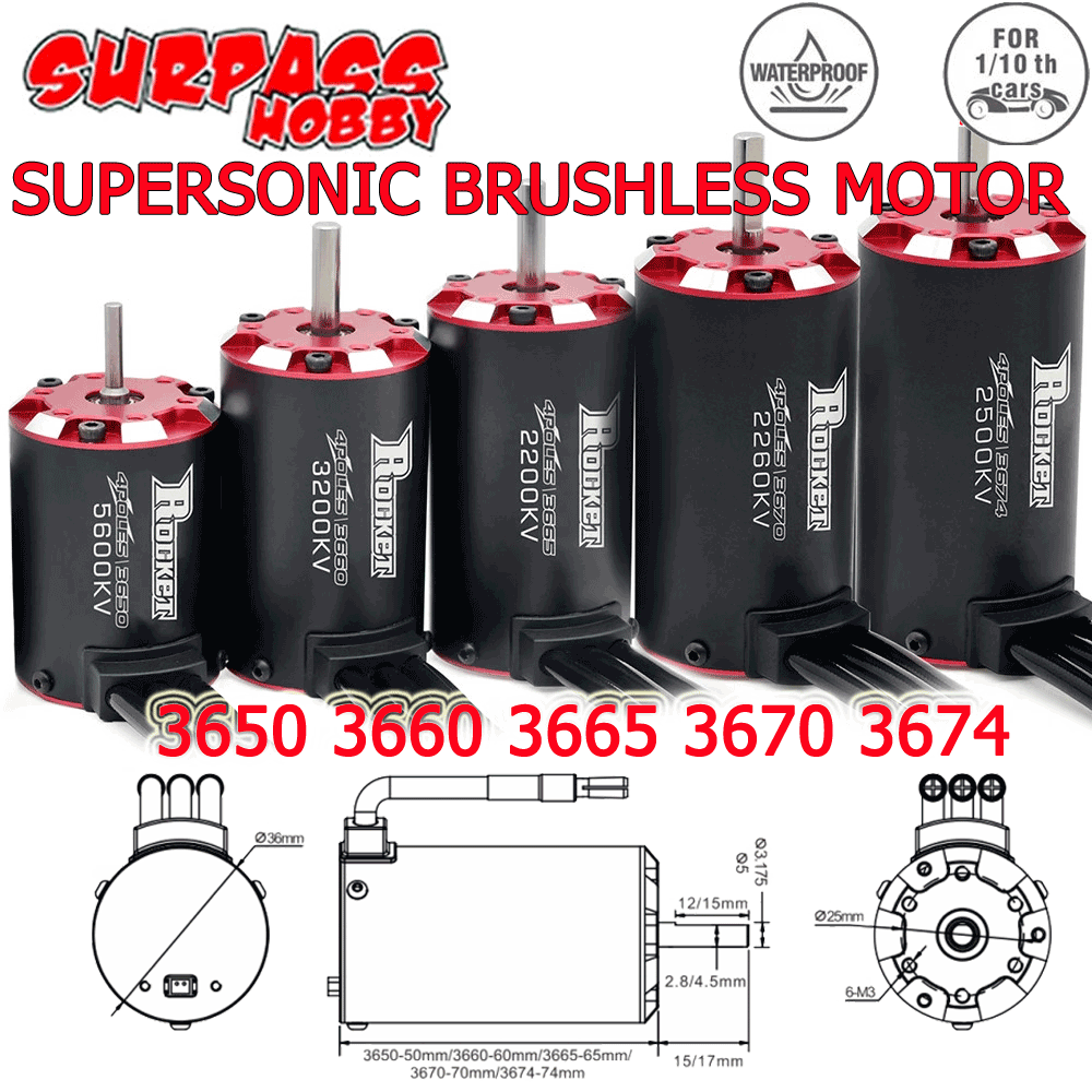 Brushless Motor 3650 - محرك surpasshobe Rocket-RC بدون فرش فائق