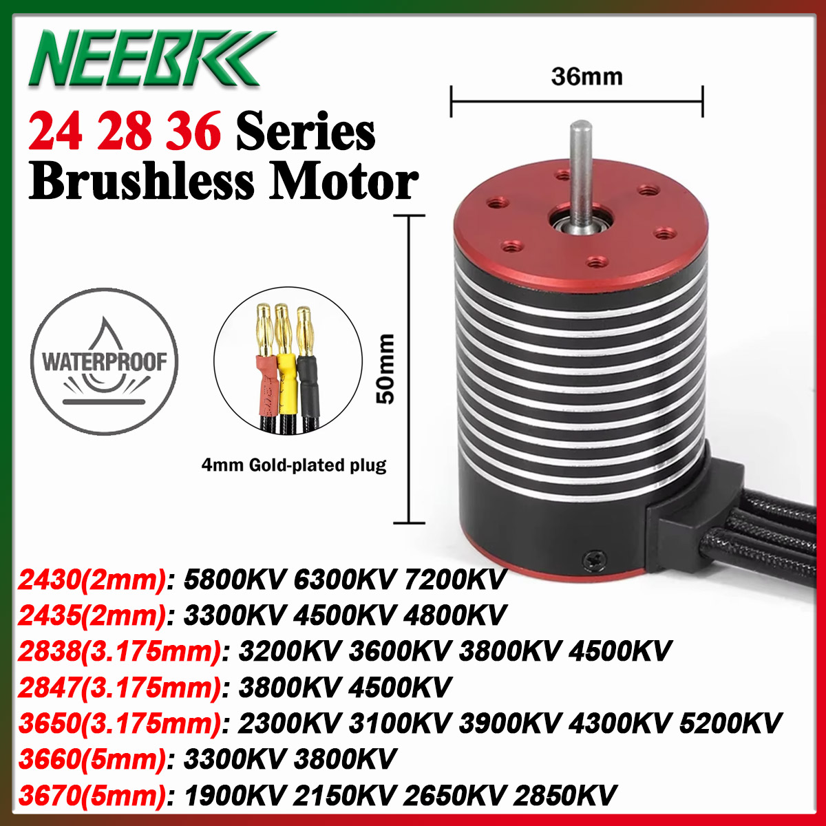 Brushless Motor 3650 - NEEBRC 2430 2435 2838 2847 3650