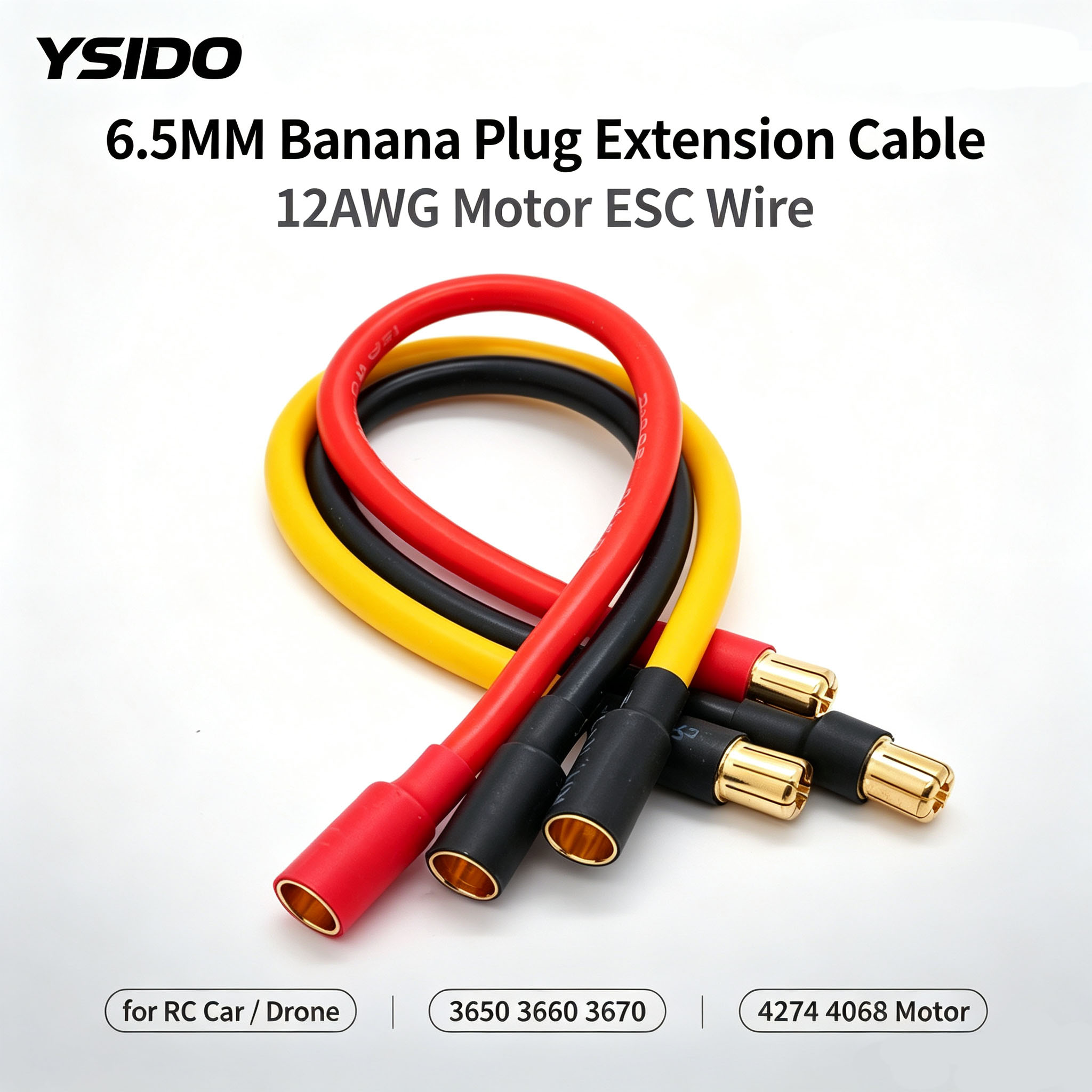 Brushless Motor 3650 - كابل تمديد محرك YSIDO 12AWG 6.5