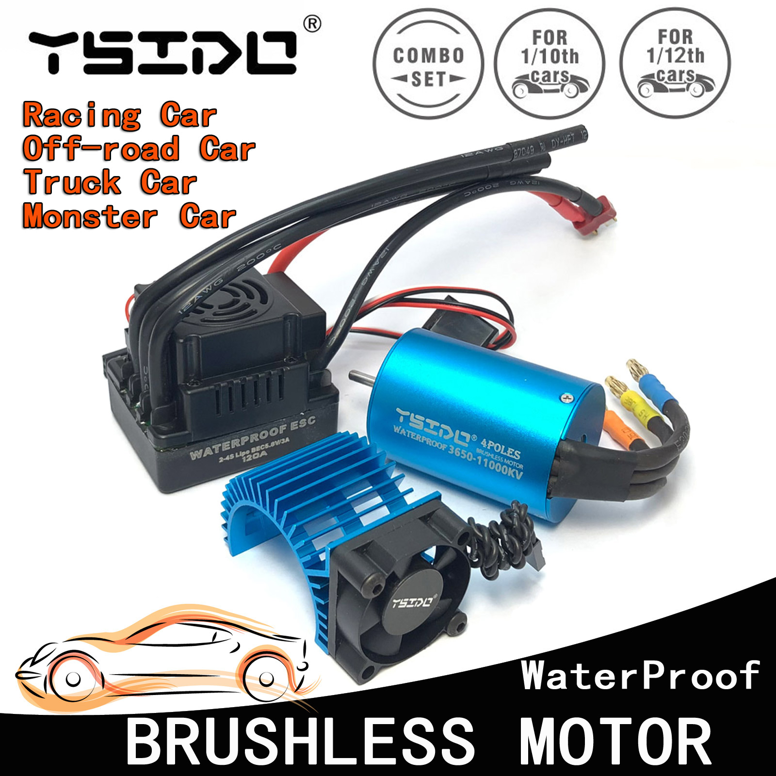 سيارة شاحنة وحش من YSIDO 3650  - مراجعة Brushless Motor 3650 وسعره
