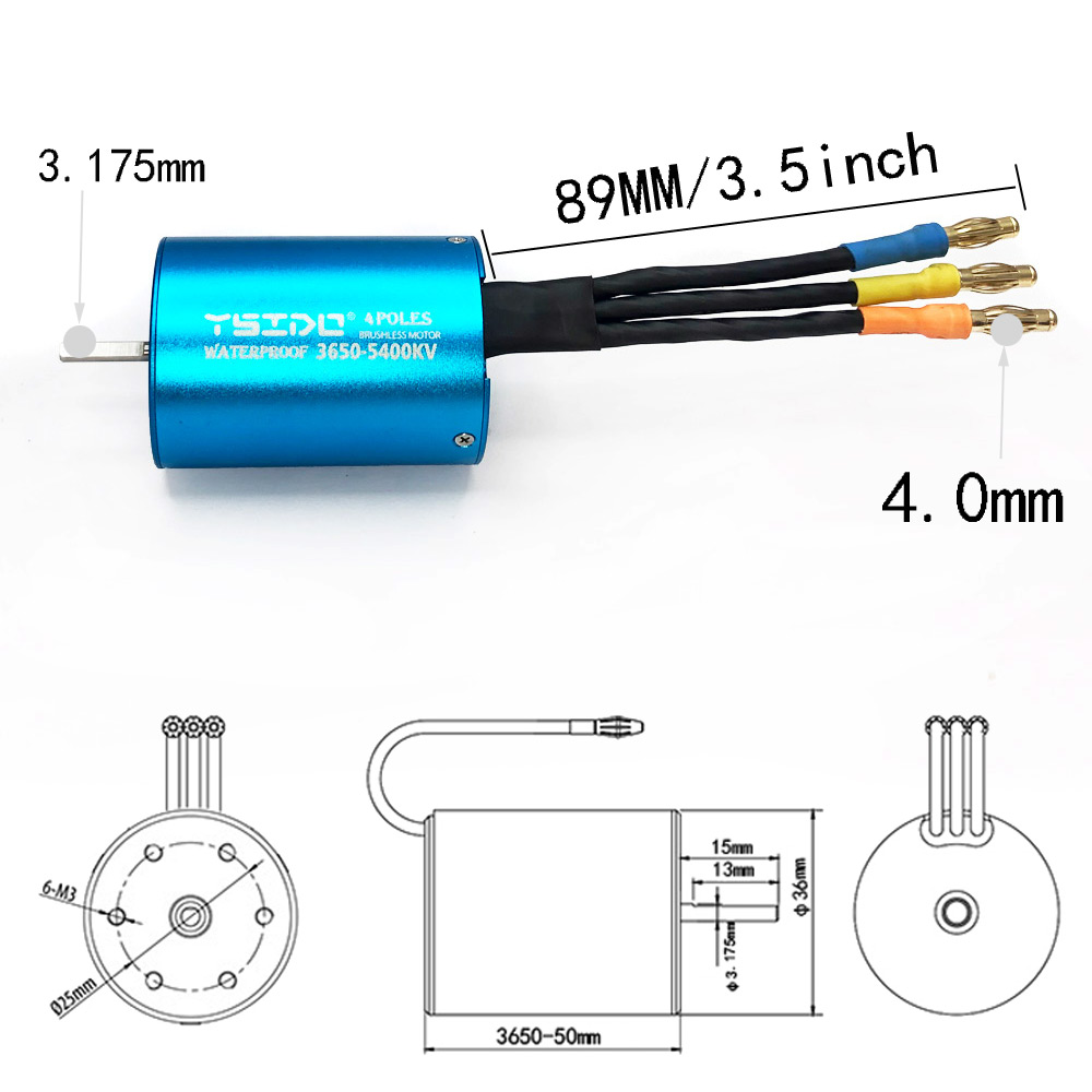 سيارة شاحنة وحش من YSIDO 3650  - مراجعة Brushless Motor 3650 وسعره