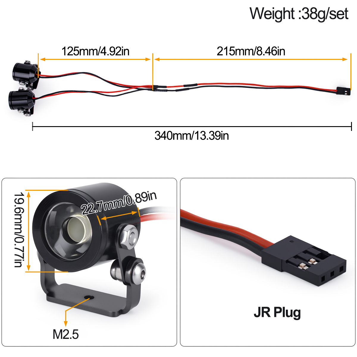 مصباح أمامي LED للسيارات التي  - مراجعة Yunshen Rc Hobby وسعره